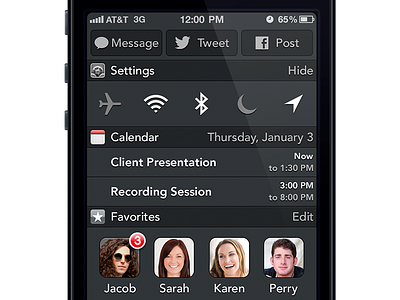 iOS Notification Center Redesign ios iphone notification center redesign ui