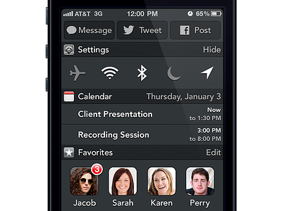 iOS Notification Center Redesign