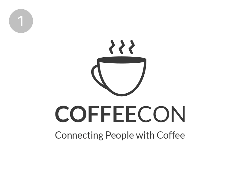 Coffee Con brand identity coffee logo