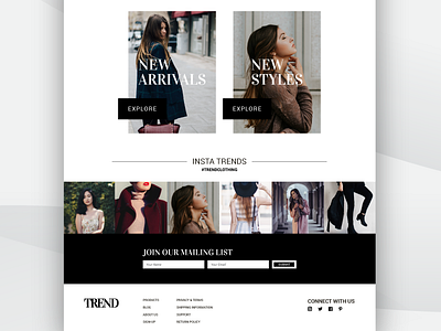 TREND Splash Page Design ecommerce fashion shopify template ui ux webdesign webdevelopment website