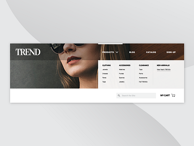 TREND Template - Navigation Bar bold design ecommerce menu modern navigationbar sleek softwaredevelopment webdesign website