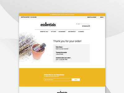 'Thank You' page for Essentials Shopify Template