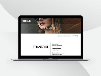 TREND Shopify Template — 'Thank You' Page preview modern modernism shopify thankyoupage webdesign webdevelopment website