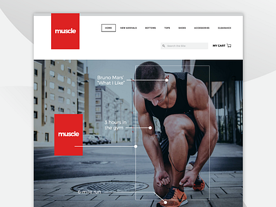 muscle Home Page Design athletic design homepage layout modern ux webdesign workout