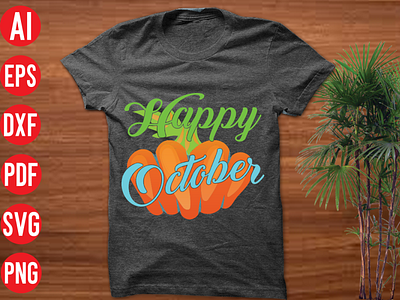 Happy October SVG design 3d animation branding graphic design happy october svg design logo motion graphics ui