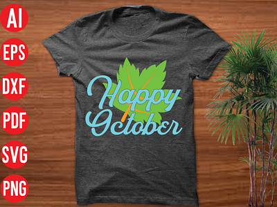 Happy October SVG design 3d animation branding graphic design happy october svg design logo motion graphics ui