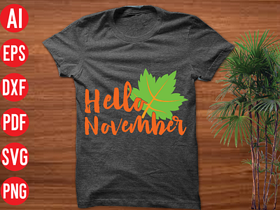 Hello November SVG design
