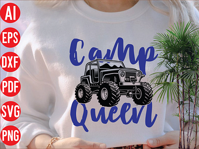 Camp queen SVG design animation branding camp queen svg design design graphic design illustration logo motion graphics vector