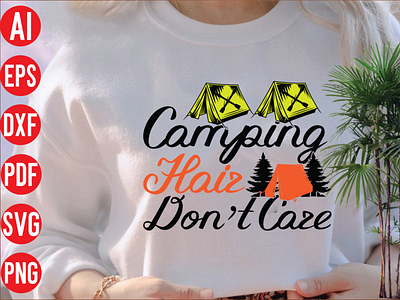 Camping hair don’t care 3d animation branding camping hair dont care design graphic design illustration logo motion graphics ui