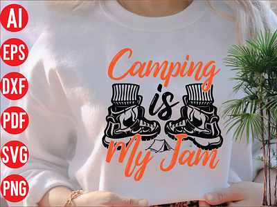 Camping is my jam SVG design 3d animation branding camping is my jam svg design design graphic design illustration logo motion graphics ui vector