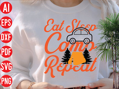 Eat sleep camp repeat SVG design