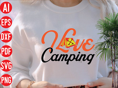 I love camping SVG design 3d animation branding design graphic design i love camping svg design illustration logo motion graphics ui vector