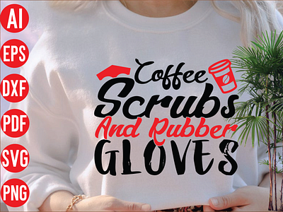 Coffee scrubs and rubber gloves