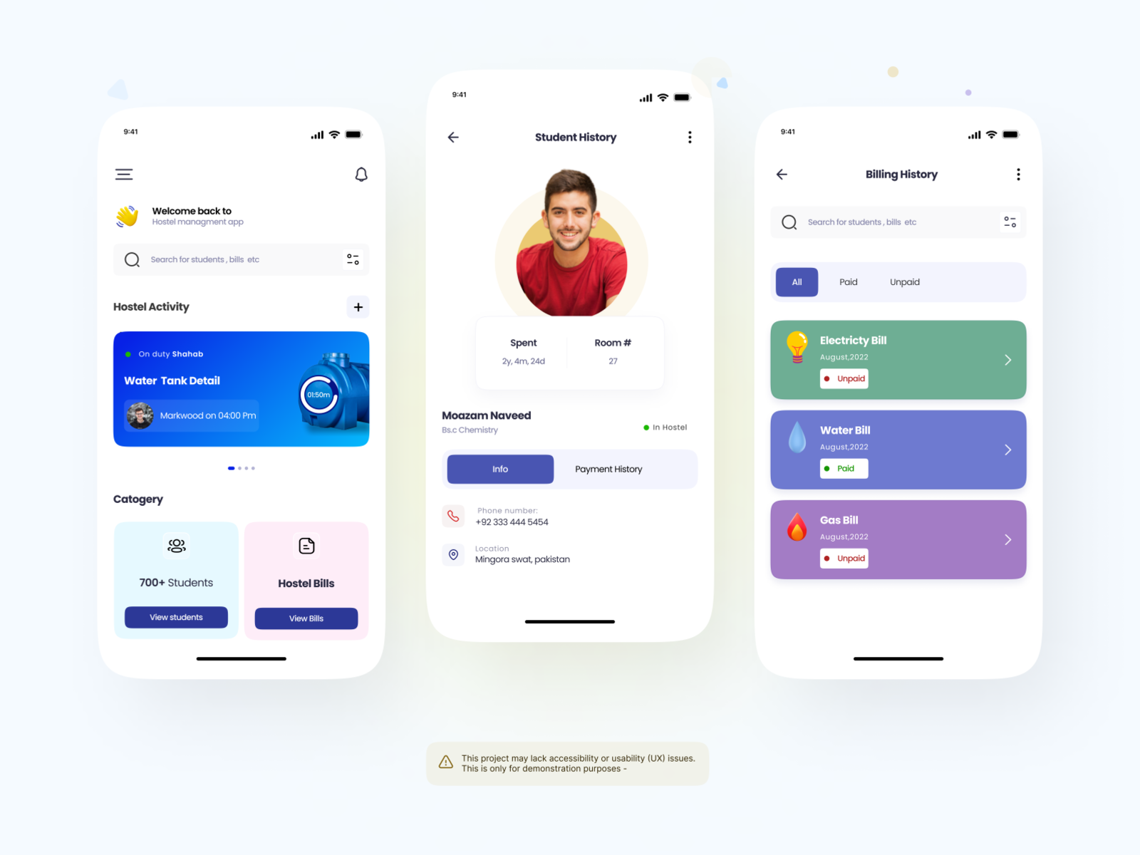 Hostel Management App by Shahab Uddin Khan on Dribbble