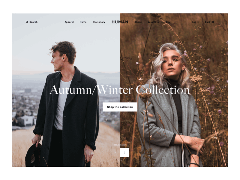 Human ecommerce fashion minimal ui ux website