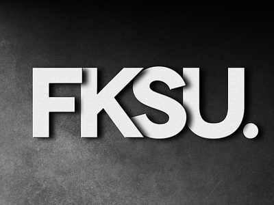 FKSU Creative blackwhite illustration logo minimal shadow texture type typeface typography