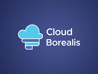 Logo Design - Cloud Borealis aurora borealis brand branding cloud design flat icon icons identity illustration lights logo logotype minimal minimalistic northern simple typography