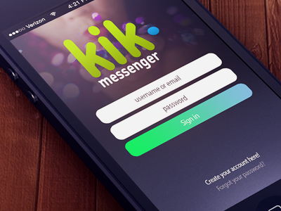 Kik redesign ( UI / UX ) clean form green kik login messenger redesign sign in social ui ux white
