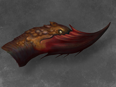 Chinhorn Dragon Head concept art creature digital painting dragon fantasy head illustraion