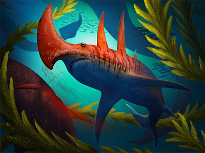 Axehead Shark concept art conceptart creature digitalpainting environment fantasy illustration sea shark