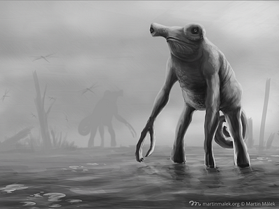 Swampmeleon creature digitalpainting fantasy monster sketch swamp