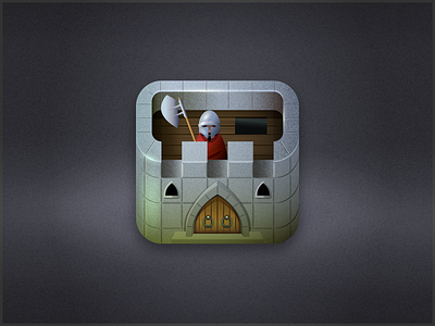 Castle iOS icon practice castle icon ios knight medieval stone vector wood