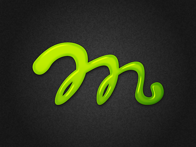 Personal logo colour green letter logo m paint