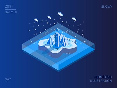 Snowy isometric weather