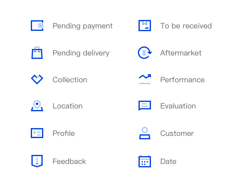 Some icons for silver products e-commerce icon