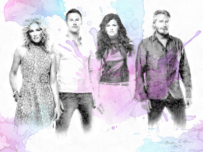Little Big Town country music little big town sumi ink watercolor