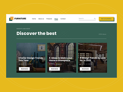 Furniture blog page concept