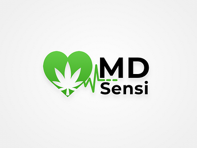 Logo Desiging cannabis design graphic health heart leaf logo