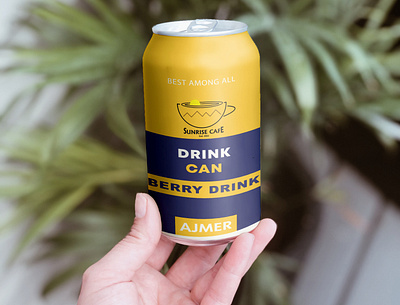 Drink Can Mockup For Sunrise Cafe Logo