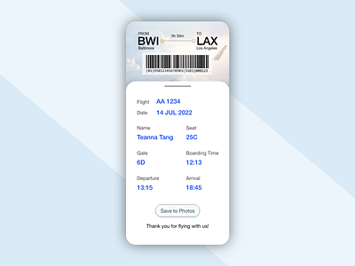 DAY 024 - BOARDING PASS 100dayuichallenge adobexd boardingpass dailyui pass planeticket uidesign uxdesign uxui wireframe