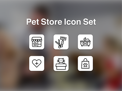 DAY 055 - ICON SET 100dayuichallenge adobexd app dailyui design icon icondesign iconography iconset mobile pet petstore uidesign uxdesign uxui website wireframe