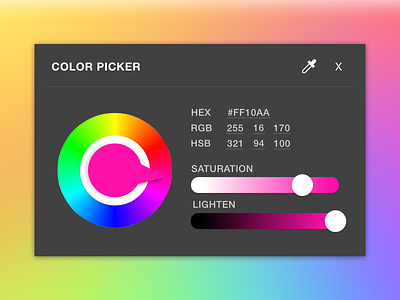 DAY 060 - COLOR PICKER 100dayuichallenge adobexd color colorpicker colorwheel dailyui design uidesign uxdesign uxui wireframe