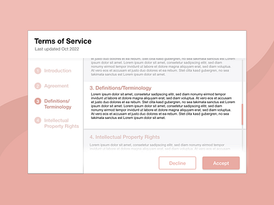 DAY 089 - TERMS OF SERVICE 100dayuichallenge accept adobexd dailyui design termsandconditions termsofservice uidesign uxdesign uxui wireframe