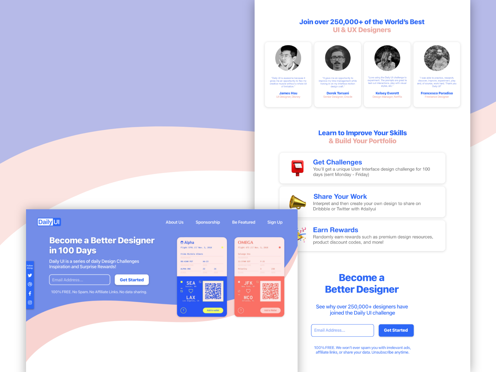 DAY 100 - REDESIGN DAILY UI LANDING PAGE by Teanna Tang on Dribbble