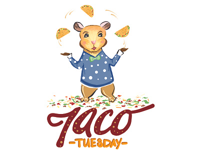 Taco Tuesday digital illustration hamster illustration ipadpro taco tuesday tacos