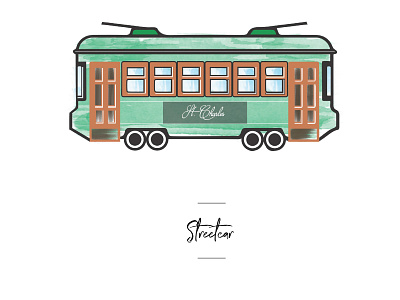 Streetcar icon for wedding seating chart. adobe sketch digital illustration illustration ipadpro new orleans streetcar