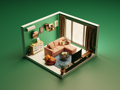 I hope this is my home 3d 3dart 3ddesign 3dmodel 3droom blender blender3d blenderart cozy cycles design graphic design home illustration interior isometric isometricroom rendering warm