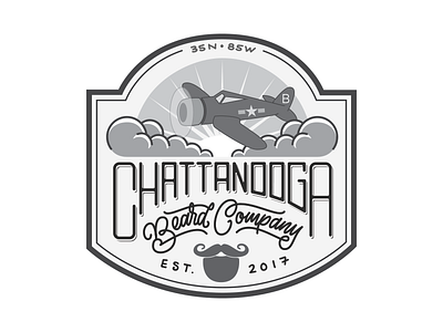 Chattanooga Beard Co. Logo badge branding graphic design hand lettering logo design mark