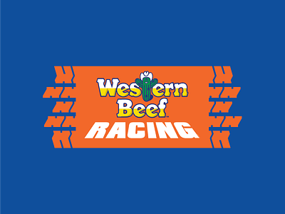 Western Beef Racing branding identity illustration lockup logo type vector
