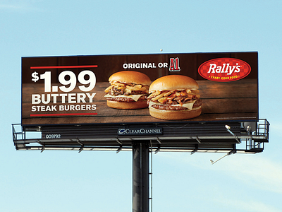 Checkers and Rally’s Outdoor Billboard billboard burger checkers fastfood rallys restaurant signage