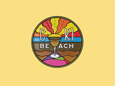 Coki Beach Daiquiri Pin by French Scotty Marshall branding cocktail enamel pin illustration logo pins