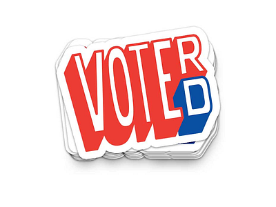 VOTE(R) or VOTER(D) branding design illustration politics sticker type typography vector vote