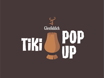 Glenfiddich Scotch Tiki Pop-Up bar bartender branding cocktail design event flat glass graphic icon illustration logo tiki type typography vector whiskey whisky