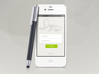 UI Sign byeink byeink creamebooks ios iphone ui