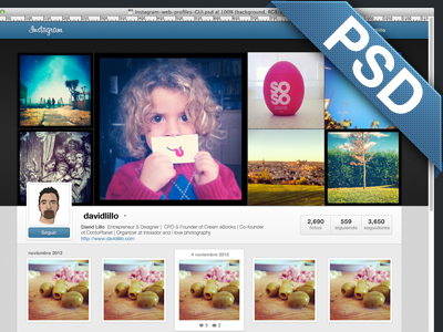 Instagram Web Profiles GUI-PSD gui instagram profiles psd ui
