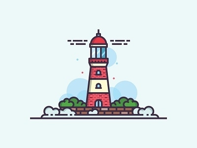Lighthouse icon icons illustration lighthouse red sea